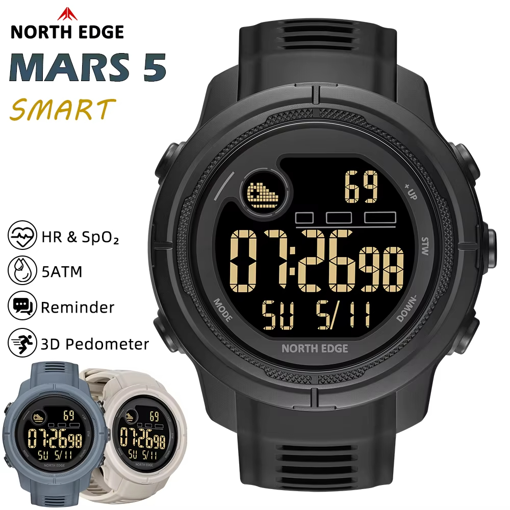 Smartwatch Military Watches For Men - NORTH EDGE NEW MARS 5 남성용