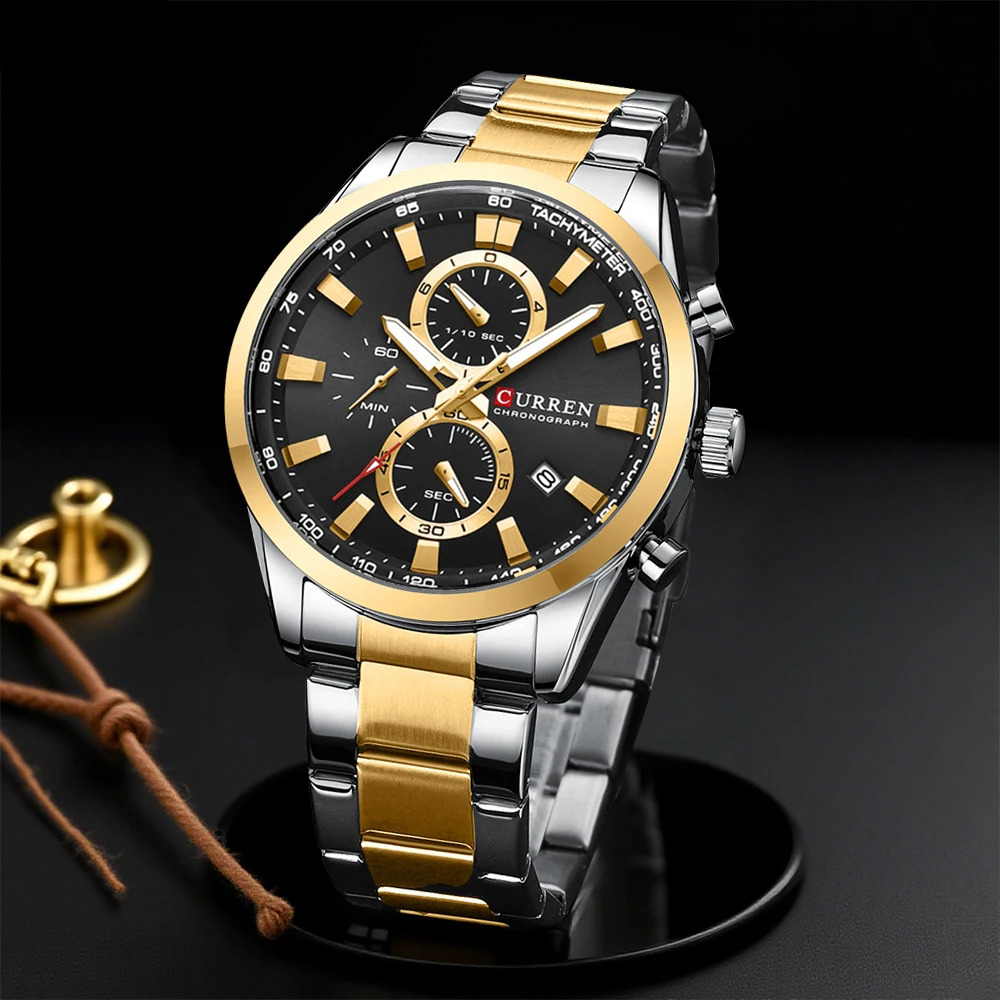 Analog Quartz Watch - CURREN 캐주얼 쿼츠 크로노 스포츠 시계