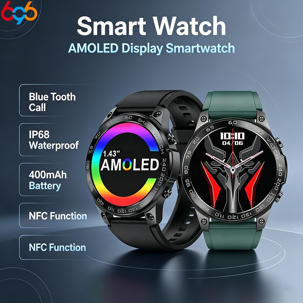 Smartwatch Watches With Bluetooth - 남성용 NFC AMOLED 스마트 워치 400mAh