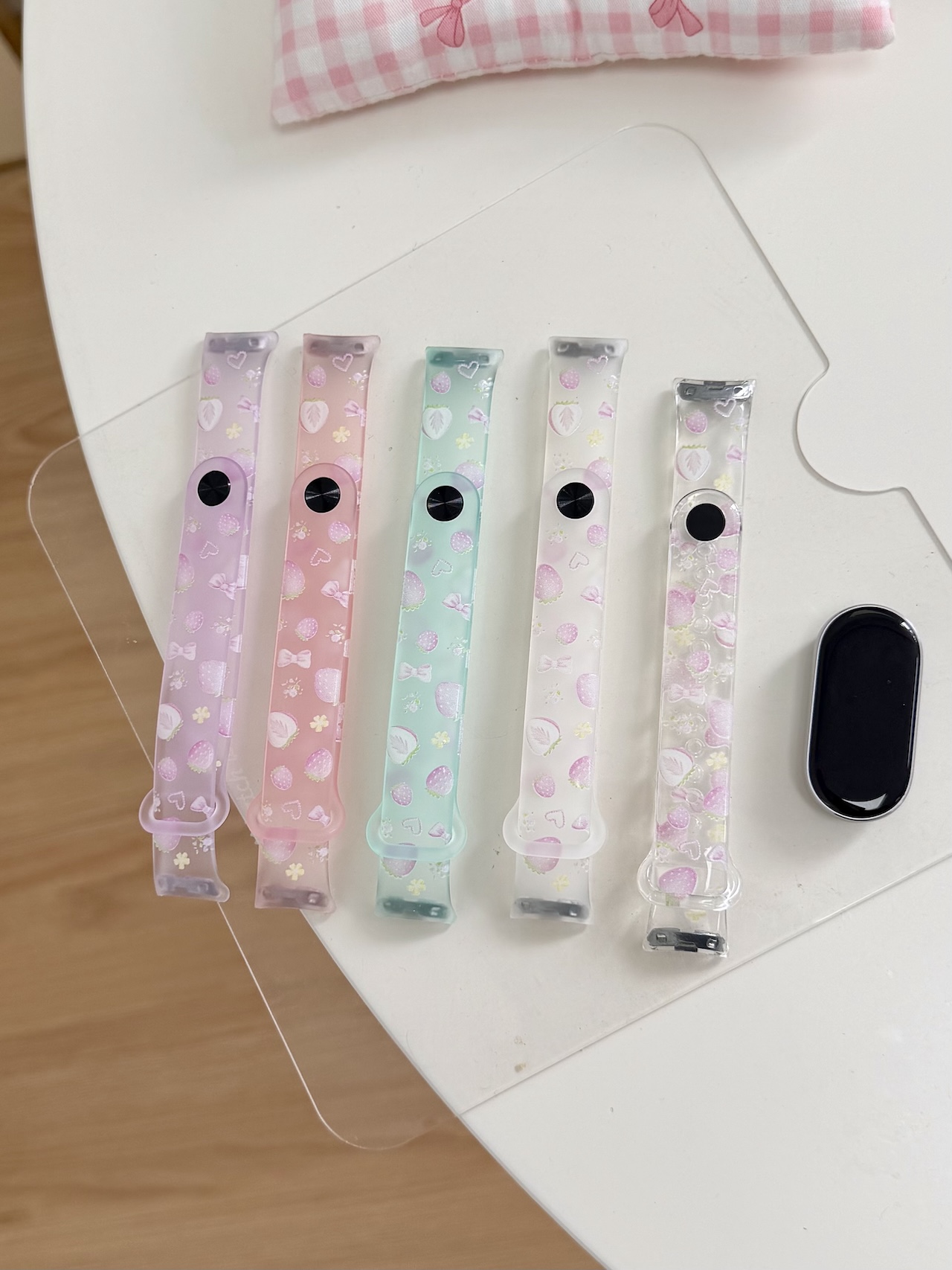 Watch Smartwatch Android - 슈퍼 귀여운 딸기 리본 프린트 TPU