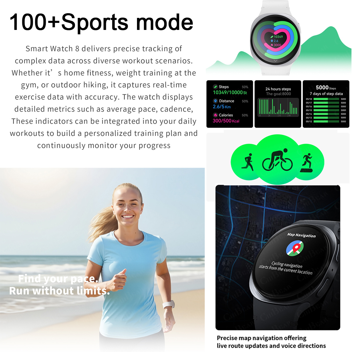 2026년 신형 시계 8 미니 GPS 트랙 스마트워치  - Smartwatch Watches With Bluetooth 리뷰 및 가격