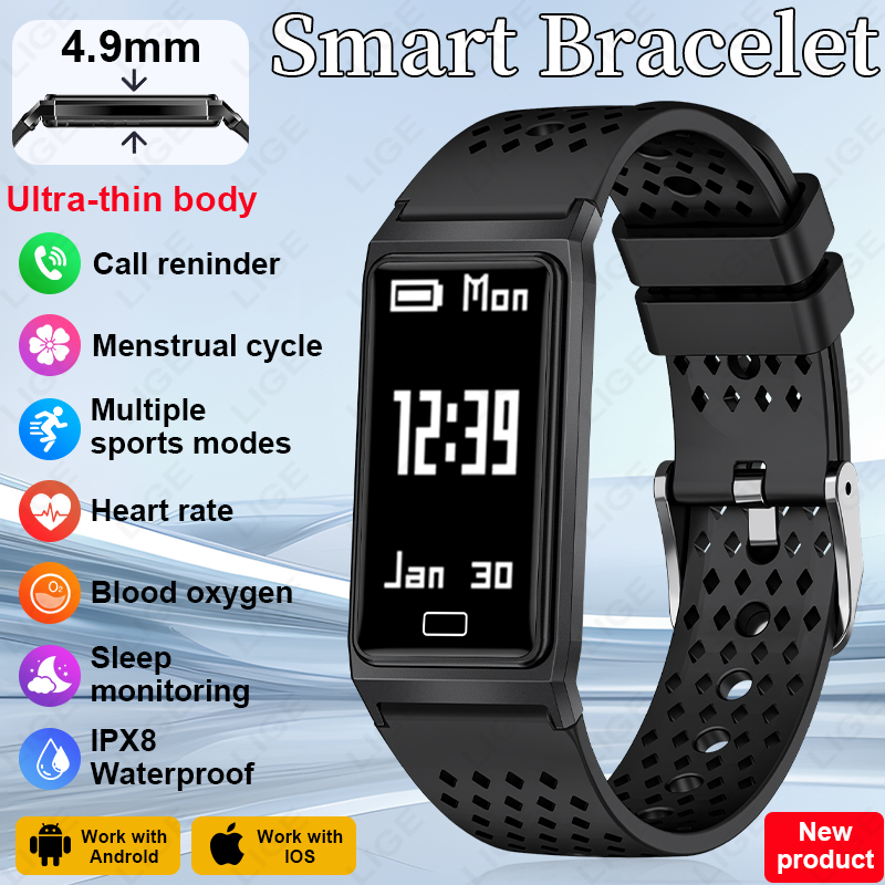 4.9mm 초슬림 스마트 팔찌 통기성 밴드 심박수 혈중 - Smartwatch Slim Watches For Men 리뷰 및 가격