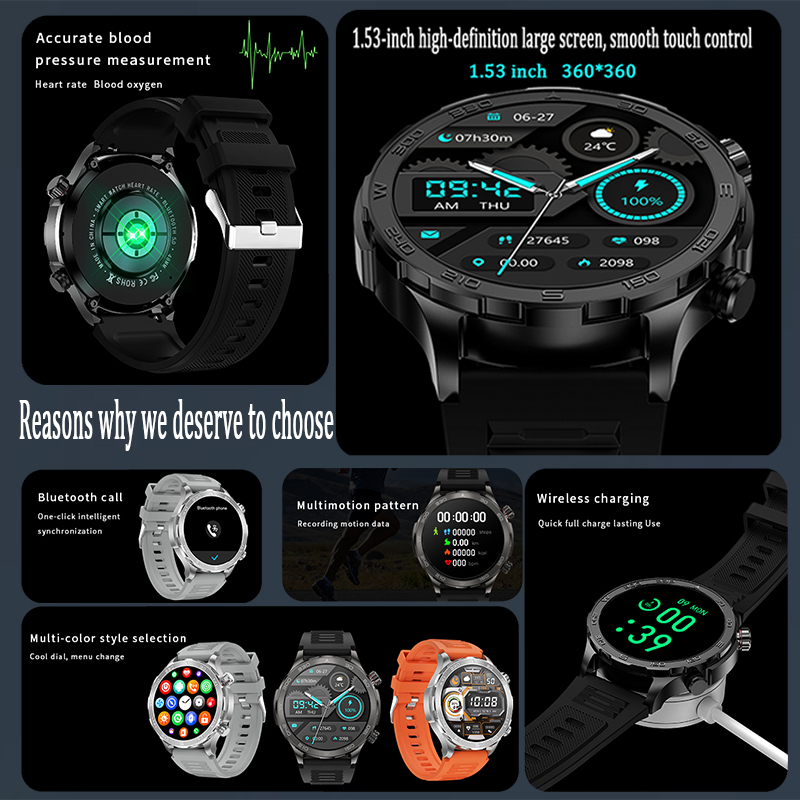 새로운 GPS 트랙 스마트워치 남성용 AMOLED HD - Smartwatch Watches With Bluetooth 리뷰 및 가격