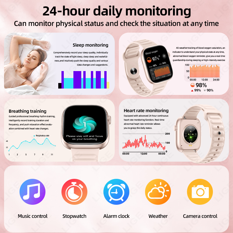 LIGE 2026 새로운 스마트 시계 심박수 수면 모니 - Couple Watches Smartwatch 리뷰 및 가격