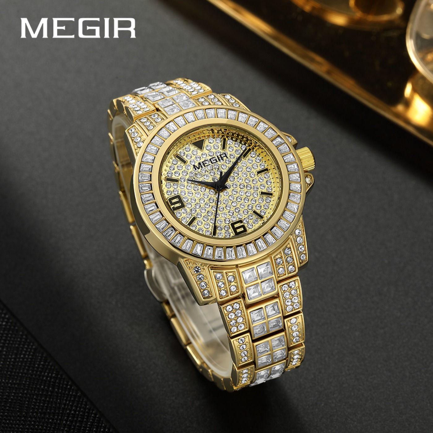 MEGIR 럭셔리 다이아몬드 시계 유니섹스 패션 아날로 - Analog Quartz Watch 리뷰 및 가격