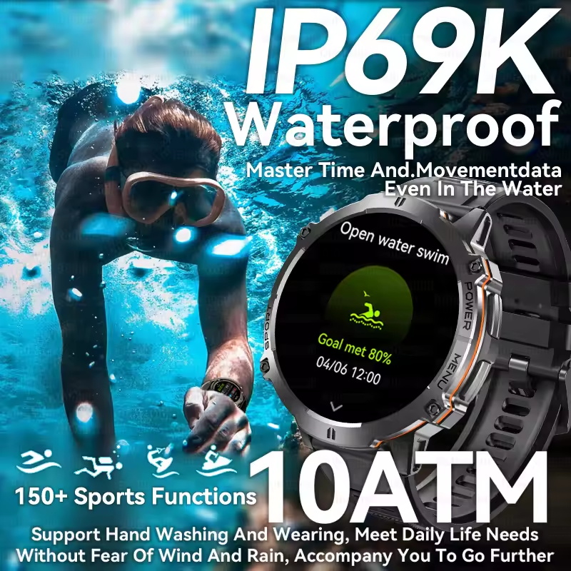 새로운 군용 스포츠 스마트워치 남성용 1000mAh 배 - Altimeter Compass Watch 리뷰 및 가격