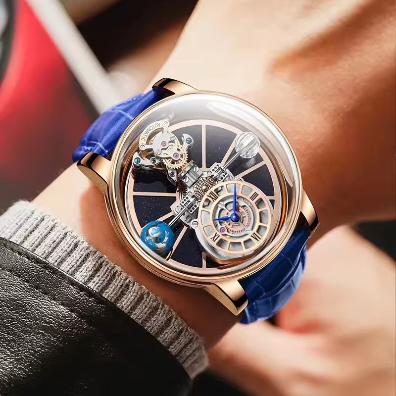 핀두 디자인 남성 손목시계 투명한 홀로우 디자인 천체  - Smartwatch Casual Watches For Men 리뷰 및 가격