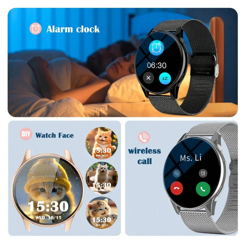 다기능 스마트워치 무선 통화 사용자 지정 배경화면 블루 - Smartwatch Watches With Bluetooth 리뷰 및 가격