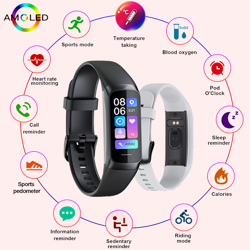 LIGE 1.1인치 아몰레드 심박수 모니터 스마트 팔찌 - Smartwatch Slim Watches For Men 리뷰 및 가격