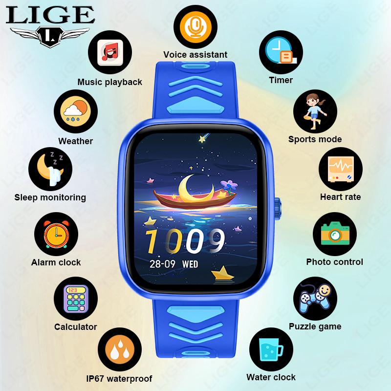 LIGE 어린이 스마트워치 게임 방수 전자제품 터치스크 - Smartwatch Watches For Kid Boy 리뷰 및 가격