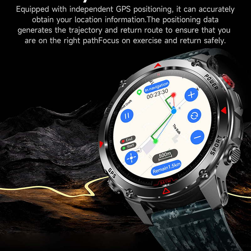 T-Rex 3 내장 듀얼 밴드 GPS 스마트 시계 남성 - Altimeter Compass Watch 리뷰 및 가격