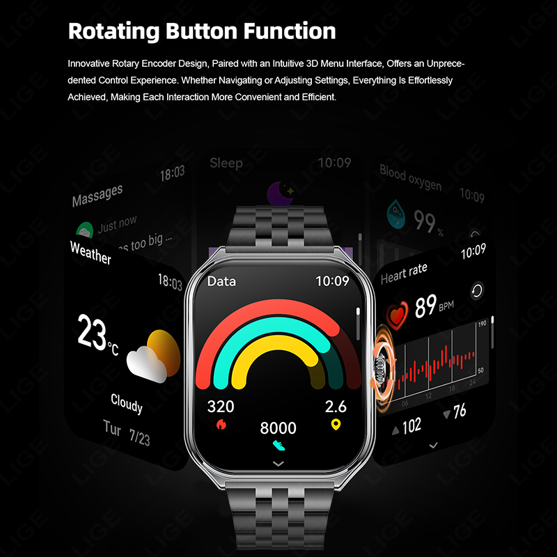 LIGE 패션 울트라슬림 AMOLED 스마트워치 1.9 - Smartwatch Slim Watches For Men 리뷰 및 가격
