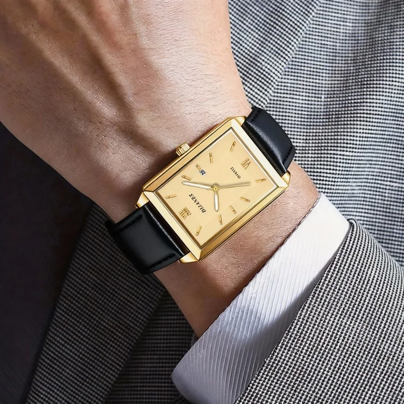 캐주얼 가죽 남성용 시계 패션 스퀘어 쿼츠 시계 남성용 - Smartwatch Casual Watches For Men 리뷰 및 가격