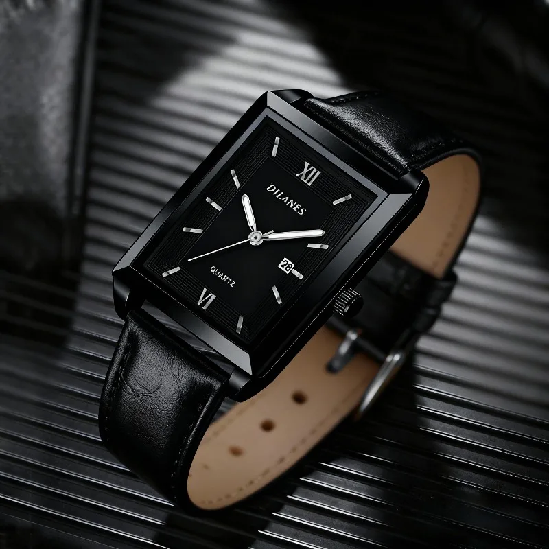 캐주얼 가죽 남성용 시계 패션 스퀘어 쿼츠 시계 남성용 - Smartwatch Casual Watches For Men 리뷰 및 가격