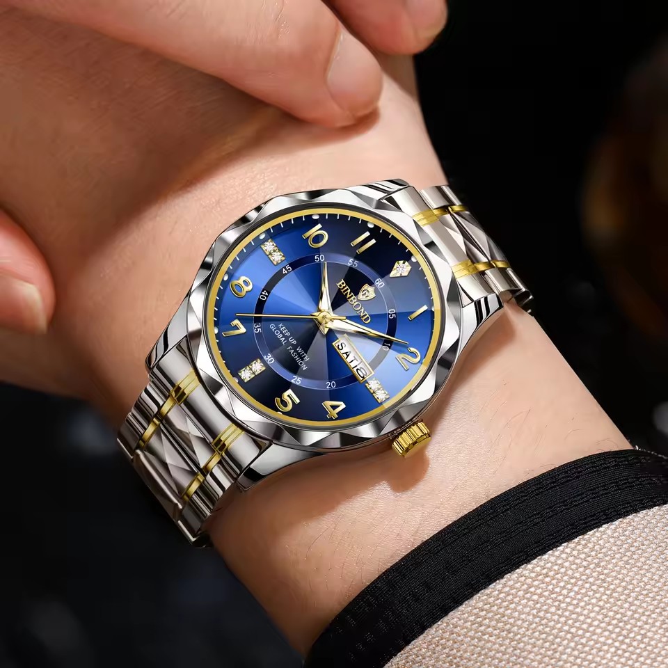 남성용 시계 패션 트렌드 야간 조명 방수 달력 스틸 스 - Smartwatch Casual Watches For Men 리뷰 및 가격