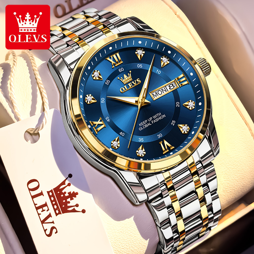 OLEVS 브랜드 패션 남성용 시계 스테인레스 스틸 방 - Analog Quartz Watch 리뷰 및 가격