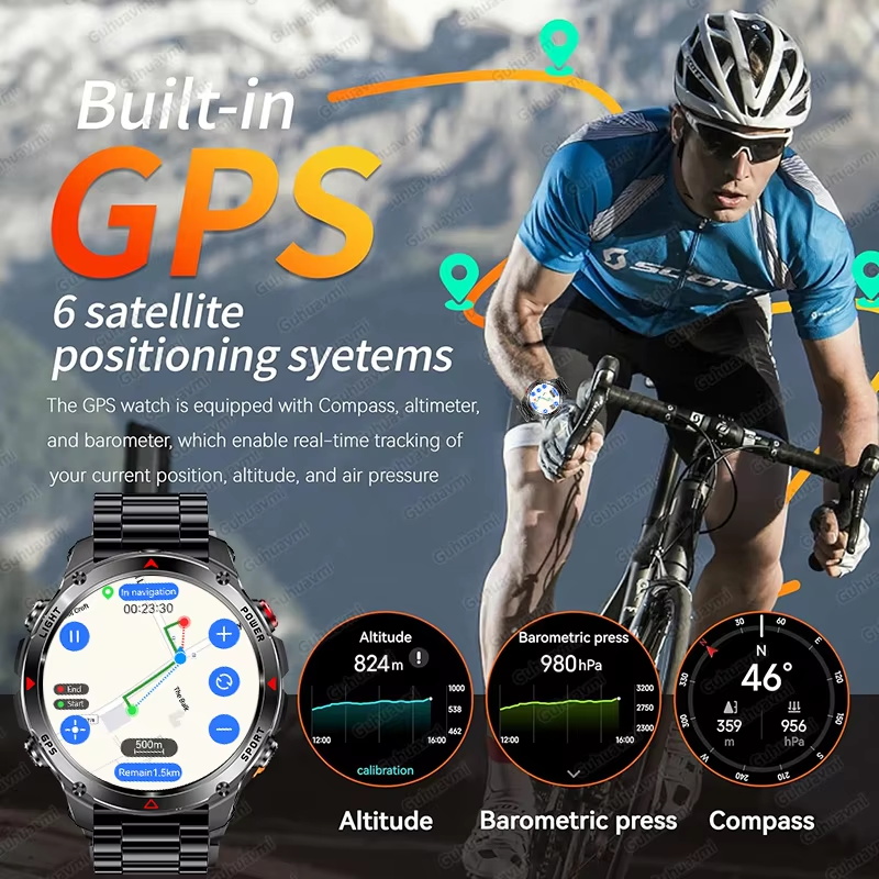군용 540mAh GPS 스마트 시계 3ATM 방수 A - Altimeter Compass Watch 리뷰 및 가격