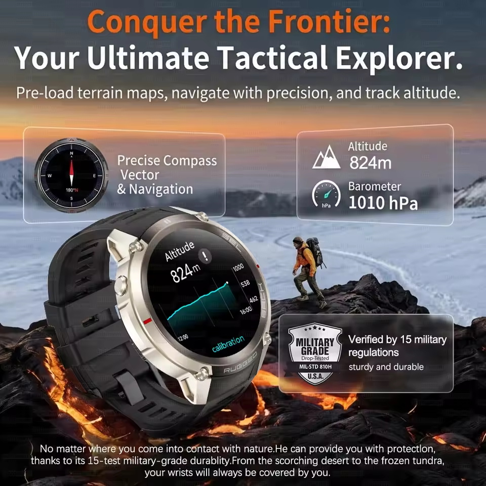 전문가용 아웃도어 GPS 네비게이션 스마트워치 내장 오 - Altimeter Compass Watch 리뷰 및 가격