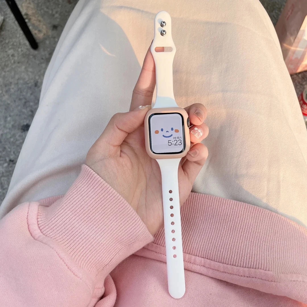 Apple 시계 밴드용 슬림 실리콘 스트랩 46-45- - Smartwatch Slim Watches For Men 리뷰 및 가격