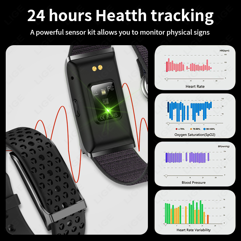 LIGE 100+ 스포츠 피트니스 트래커 스마트 팔찌  - Watch Smartwatch 리뷰 및 가격