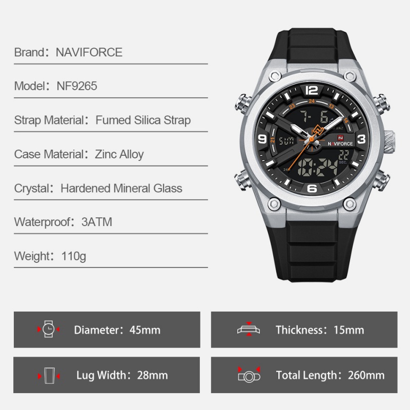 NAVIFORCE 남성용 시계 듀얼 디스플레이 요일 방 - Analog Quartz Watch 리뷰 및 가격