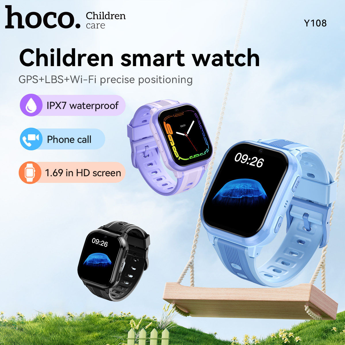 HOCO Y108 1.69인치 HD LCD 곡면 터치스 - Smartwatch Watches For Kids With Gps 리뷰 및 가격