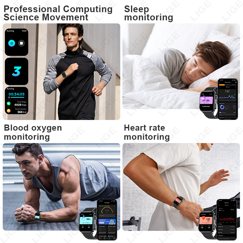 LIGE 오리지널 브랜드 스마트 시계 블루투스 통화 스 - Smartwatch Branded Watches For Women 리뷰 및 가격